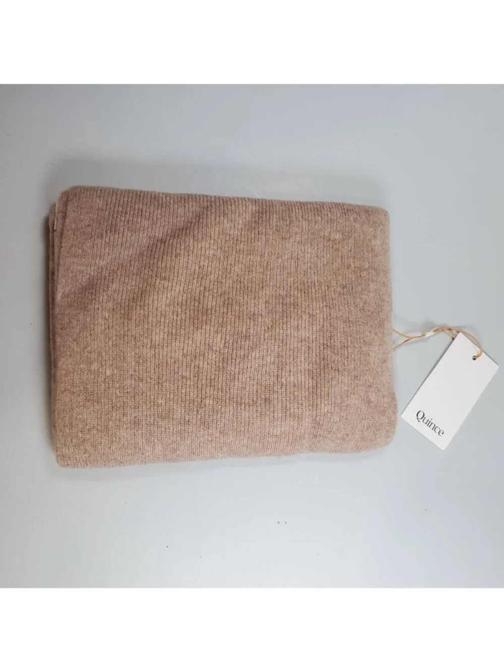 Quince Mongolian Cashmere Scarf Women Size OS NWT Oatmeal Oversize Layering